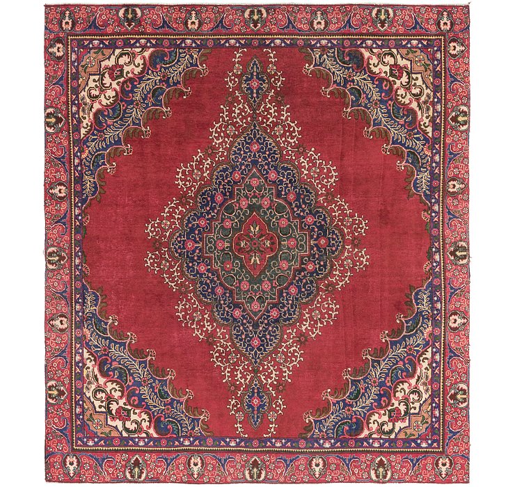 9' x 10' 3 Tabriz Persian Square Rug
