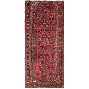 HandKnotted 4' x 9' Hossainabad Persian Run...