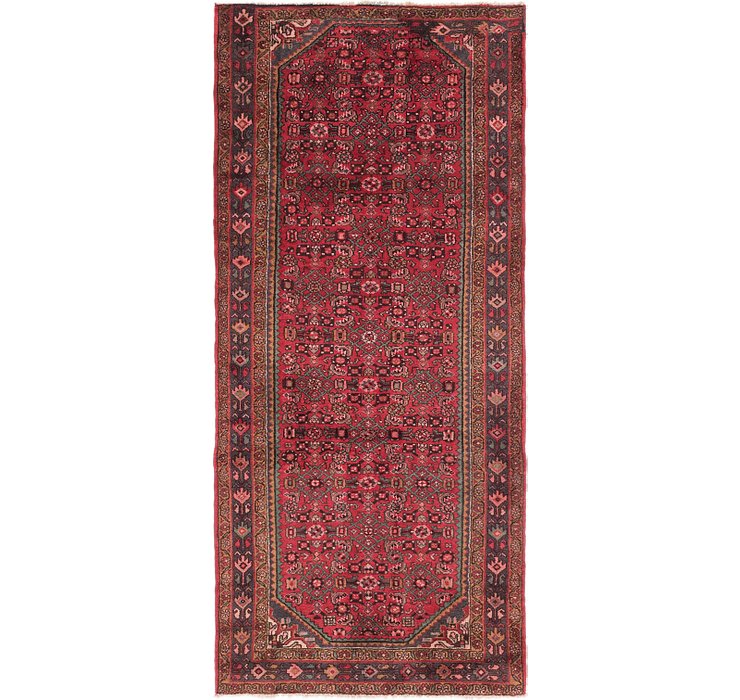 HandKnotted 4' x 9' Hossainabad Persian Run...