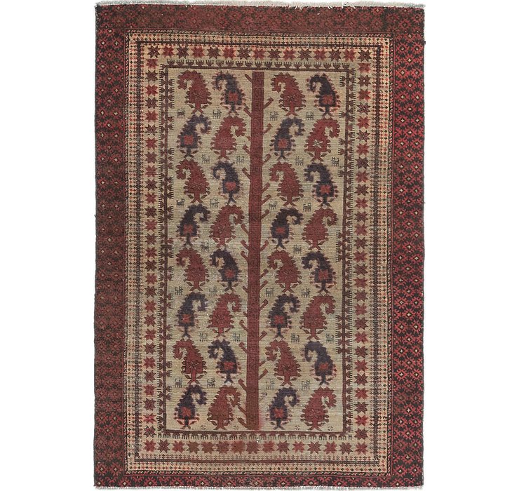 4' x 5' 10 Balouch Persian Rug