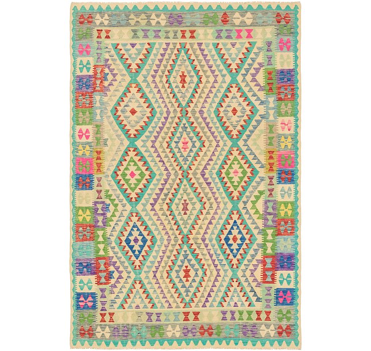 6' 4 x 9' 10 Kilim Maymana Rug
