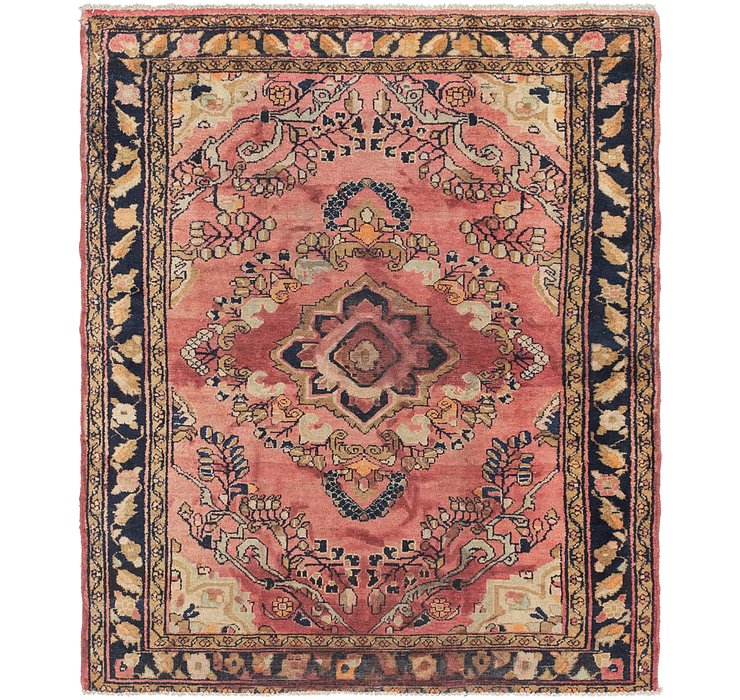 4' 9 x 5' 10 Hamedan Persian Square ...