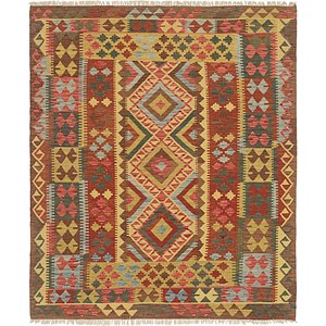 5' 9 x 6' 8 Kilim Maymana Square Rug