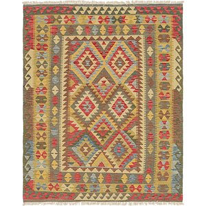 5' 2 x 6' 6 Kilim Maymana Square Rug