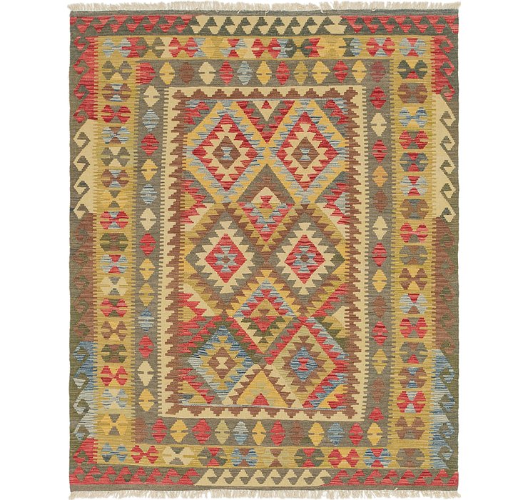 5' 2 x 6' 6 Kilim Maymana Square Rug