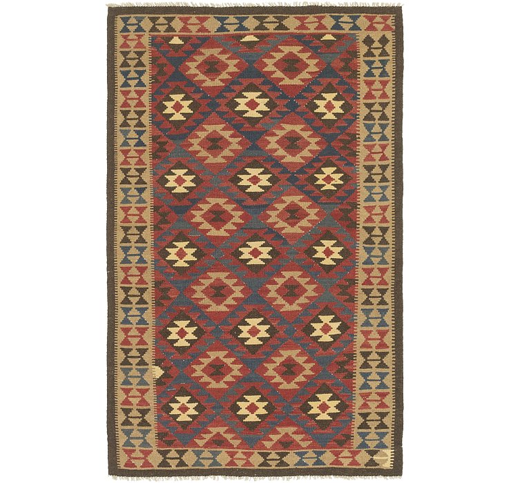5' 2 x 8' 3 Kilim Maymana Rug