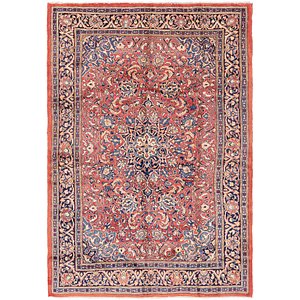 7' x 10' 6 Sarough Persian Rug