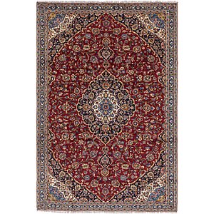 7' x 10' 6 Kashan Persian Rug
