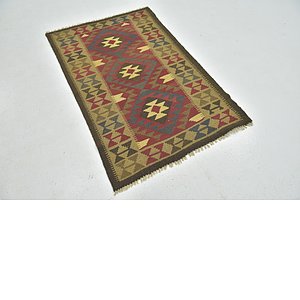 Unique Loom 3' 4 x 5' Kilim Maymana Rug