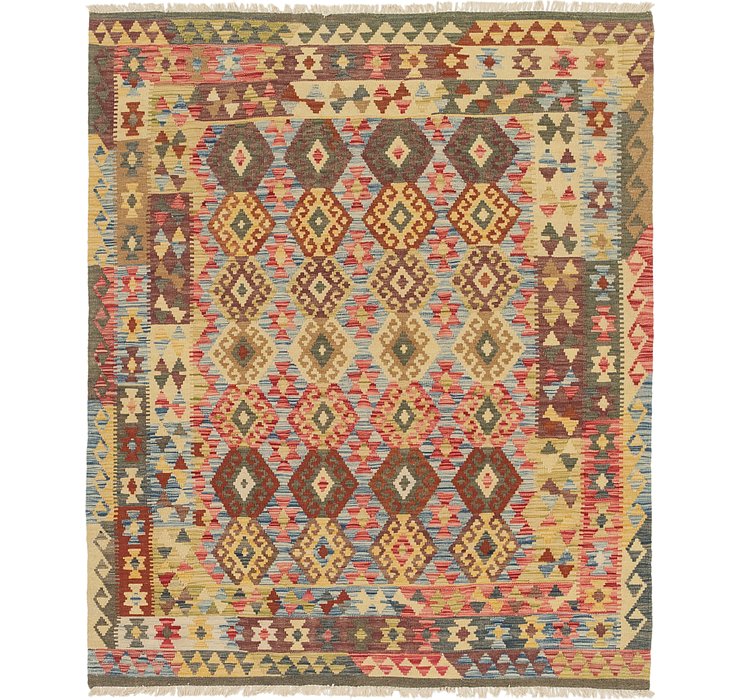 5' 7 x 6' 6 Kilim Maymana Square Rug