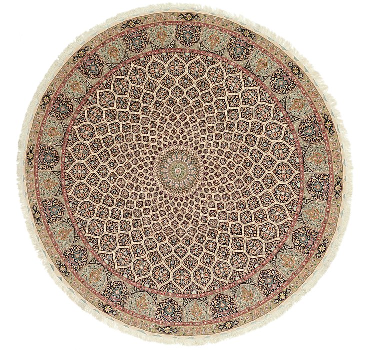 12' 10 x 12' 10 Tabriz Persian Round Rug