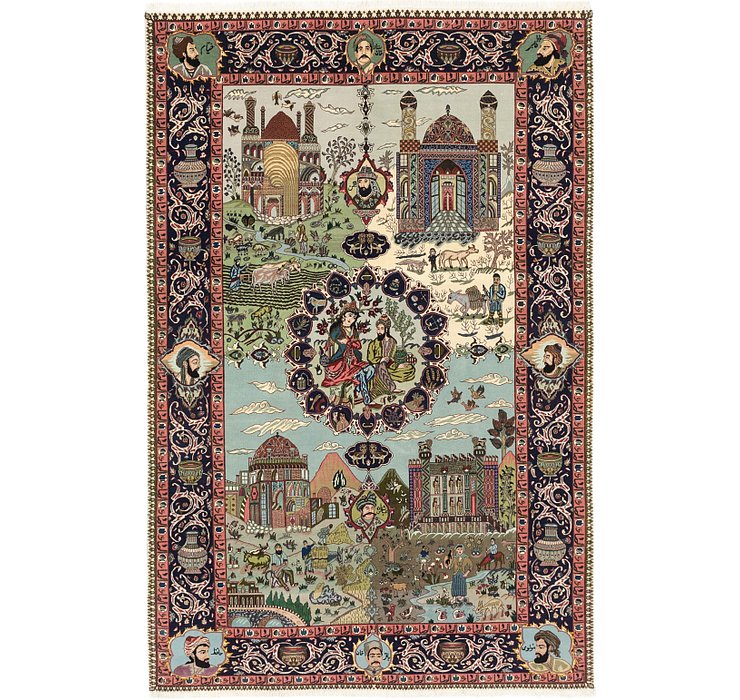 6' x 9' 2 Tabriz Persian Rug