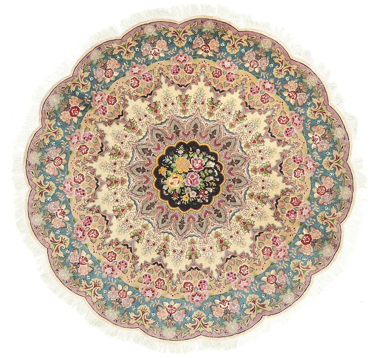 6' 6 x 6' 6 Tabriz Persian Round Rug