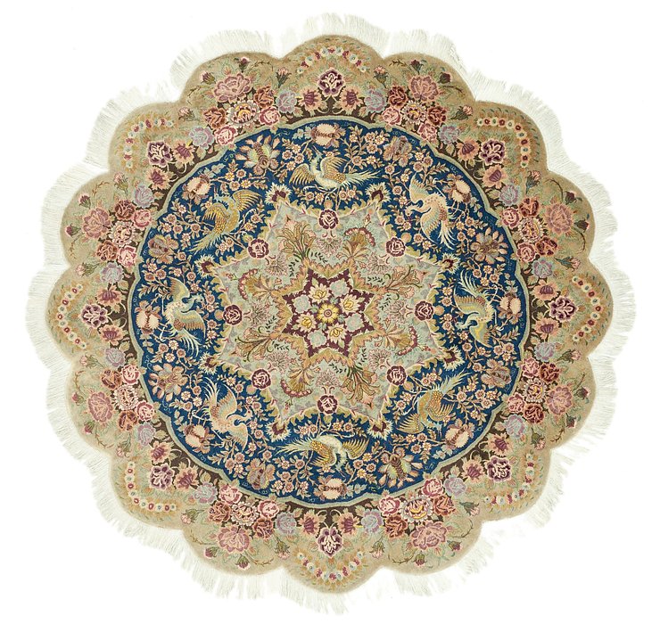 HandKnotted 6' 6 x 6' 6 Tabriz Persian Round Rug