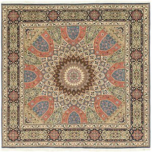 8' 3 x 8' 5 Tabriz Persian Square Rug