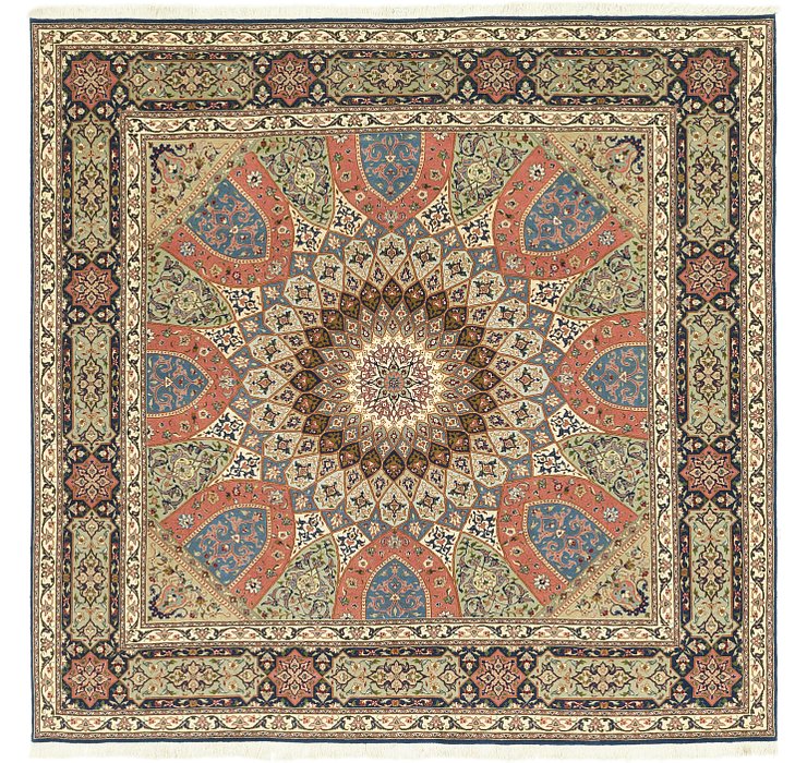 8' 3 x 8' 5 Tabriz Persian Square Rug