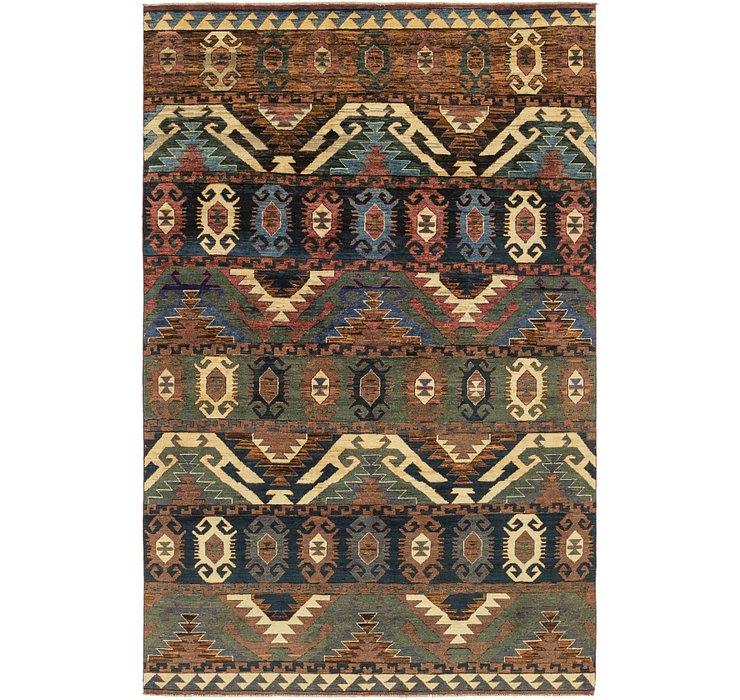 6' 3 x 9' 8 Ikat Rug