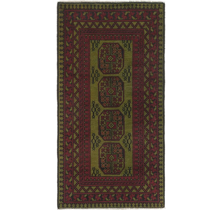 3' 3 x 6' 3 Afghan Akhche Runner Rug