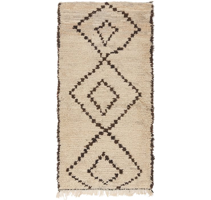 HandKnotted 3' 2 x 6' 9 Moroccan Runner Rug