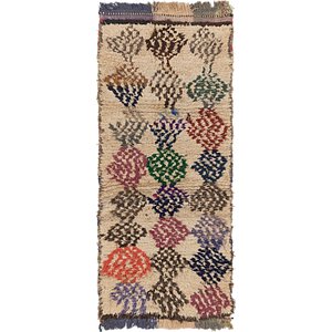 HandKnotted 3' x 6' 9 Moroccan Runner Rug