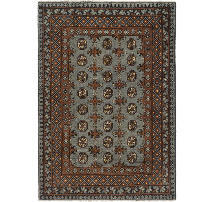 4' x 5' 10 Afghan Akhche Rug
