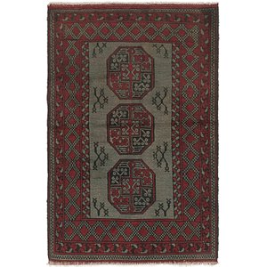 3' 5 x 5' 3 Afghan Akhche Rug