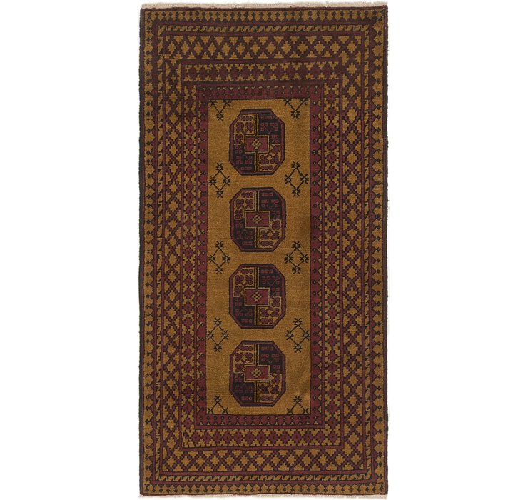 3' 3 x 6' 4 Afghan Akhche Runner Rug