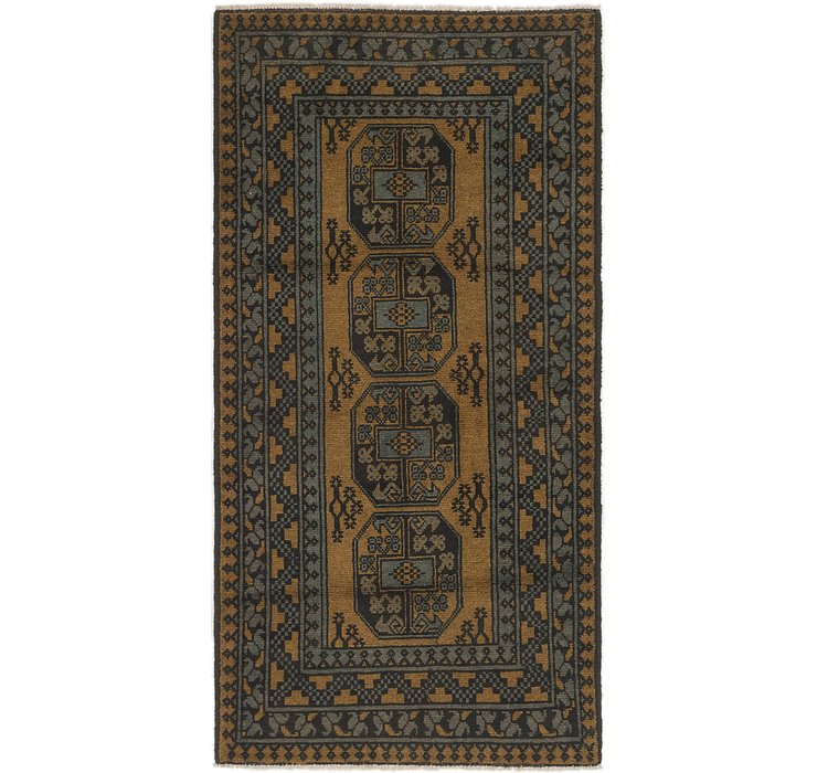 3' 3 x 6' 5 Afghan Akhche Runner Rug