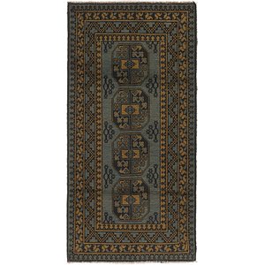 3' 2 x 6' 5 Afghan Akhche Runner Rug