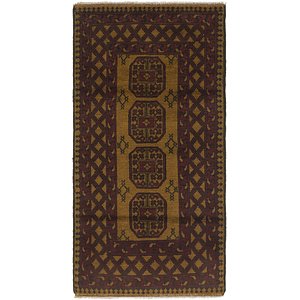 HandKnotted 3' 3 x 6' 7 Afghan Akhche Runner Rug