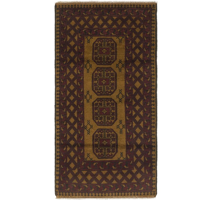 HandKnotted 3' 3 x 6' 7 Afghan Akhche Runner Rug