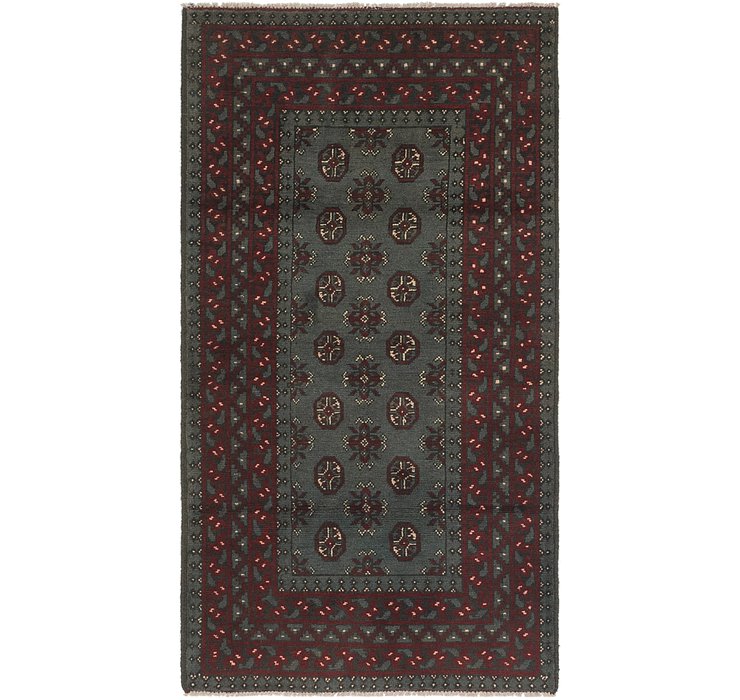 3' 4 x 6' 2 Afghan Akhche Runner Rug