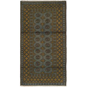 3' 2 x 6' 2 Afghan Akhche Runner Rug