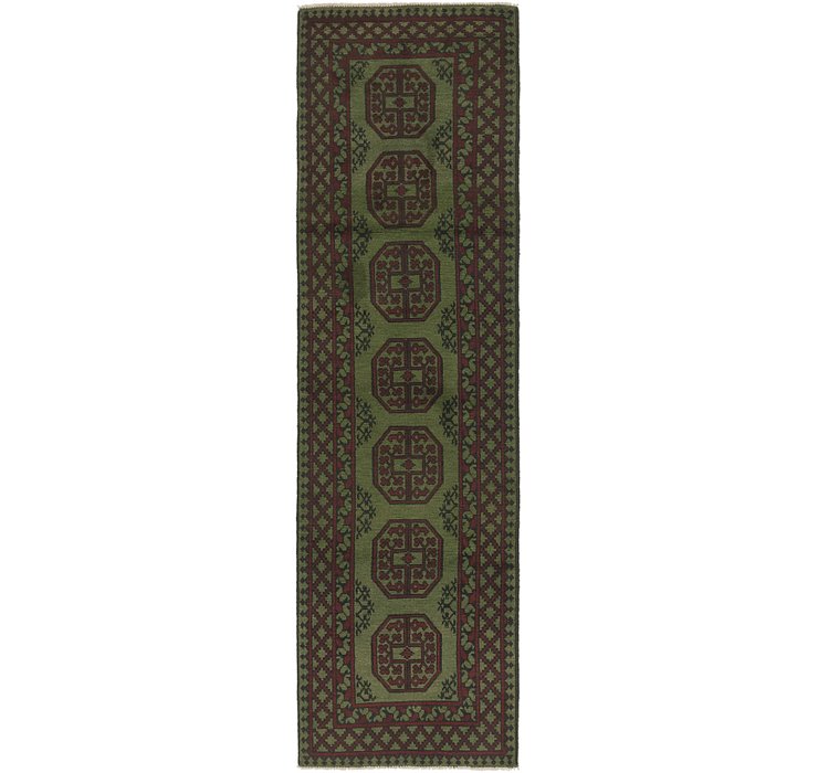 2' 7 x 9' 6 Afghan Akhche Runner Rug