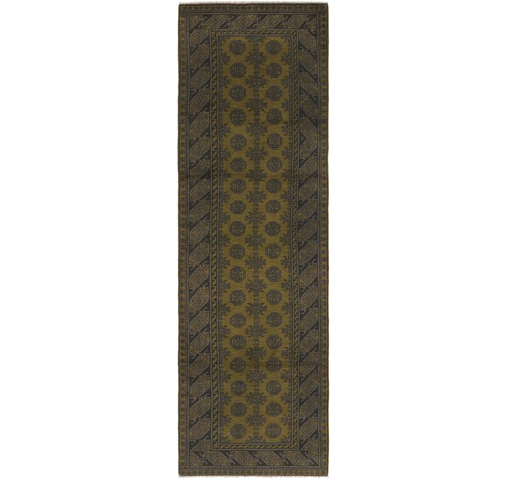 2' 9 x 9' 8 Afghan Akhche Runner Rug