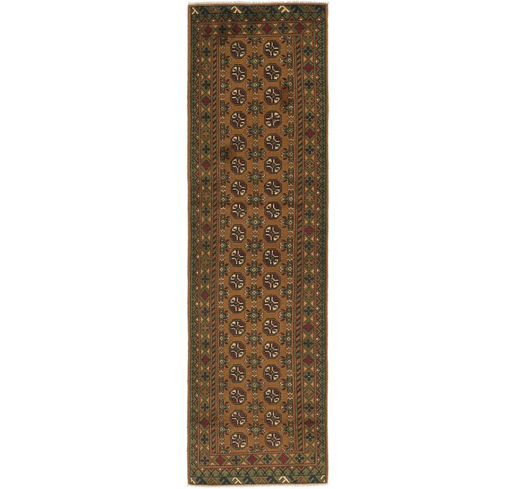 2' 9 x 9' 10 Afghan Akhche Runner Rug