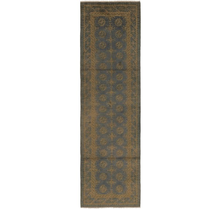 2' 8 x 9' 9 Afghan Akhche Runner Rug