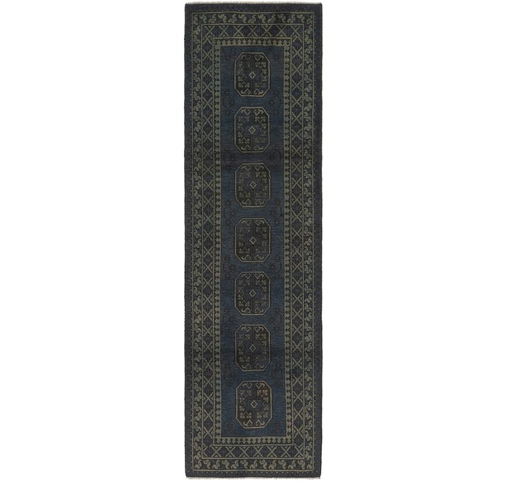2' 9 x 9' 6 Afghan Akhche Runner Rug