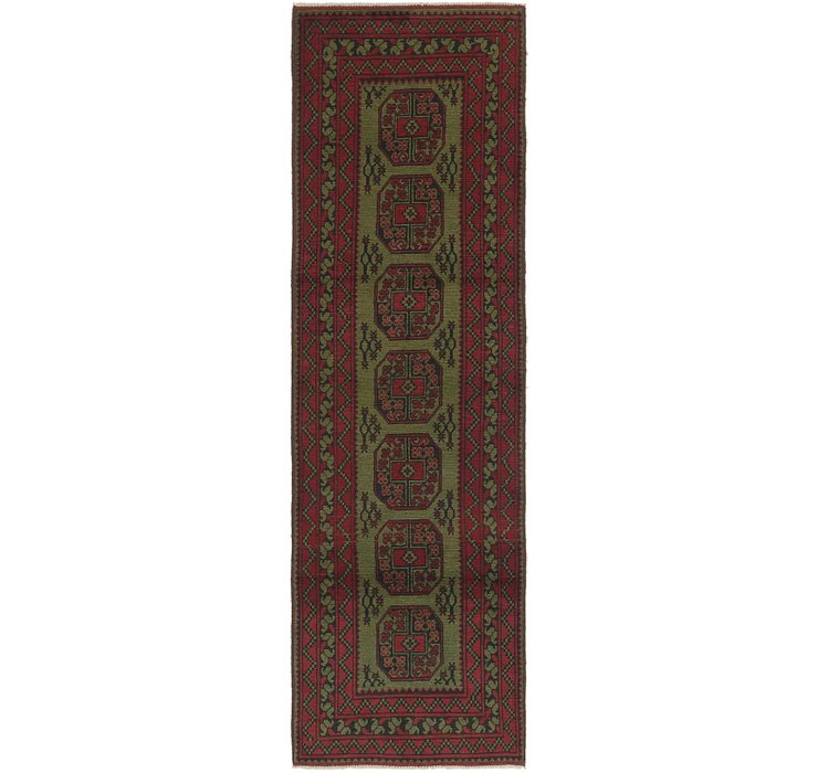 2' 8 x 9' 6 Afghan Akhche Runner Rug