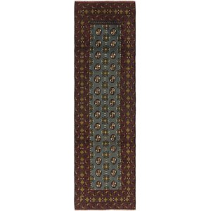 2' 8 x 9' 6 Afghan Akhche Runner Rug