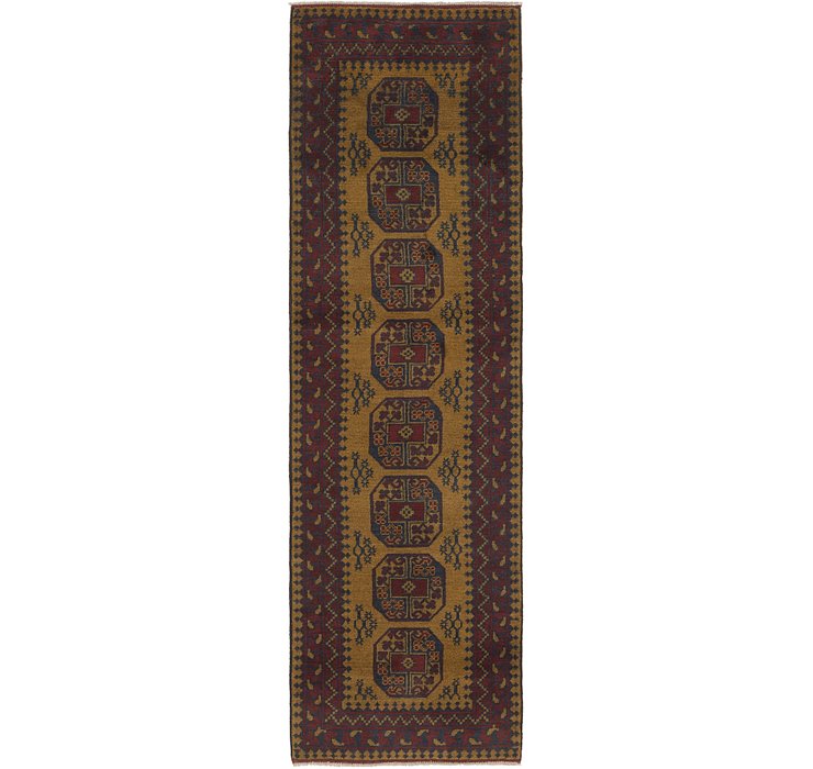 HandKnotted 2' 8 x 9' 7 Afghan Akhche Runner Rug