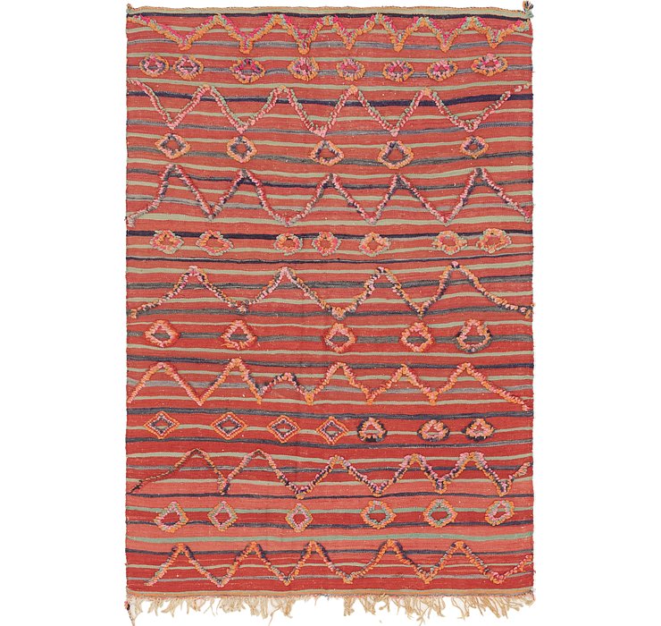 HandKnotted 4' 7 x 7' Moroccan Rug