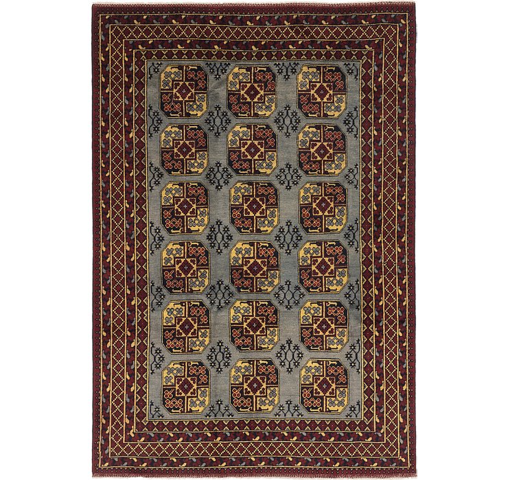6' 8 x 9' 8 Afghan Akhche Rug