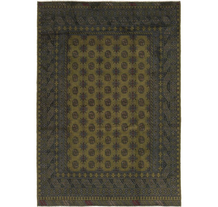 6' 8 x 9' 2 Afghan Akhche Rug