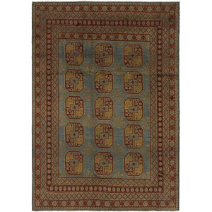 6' 8 x 9' 3 Afghan Akhche Rug