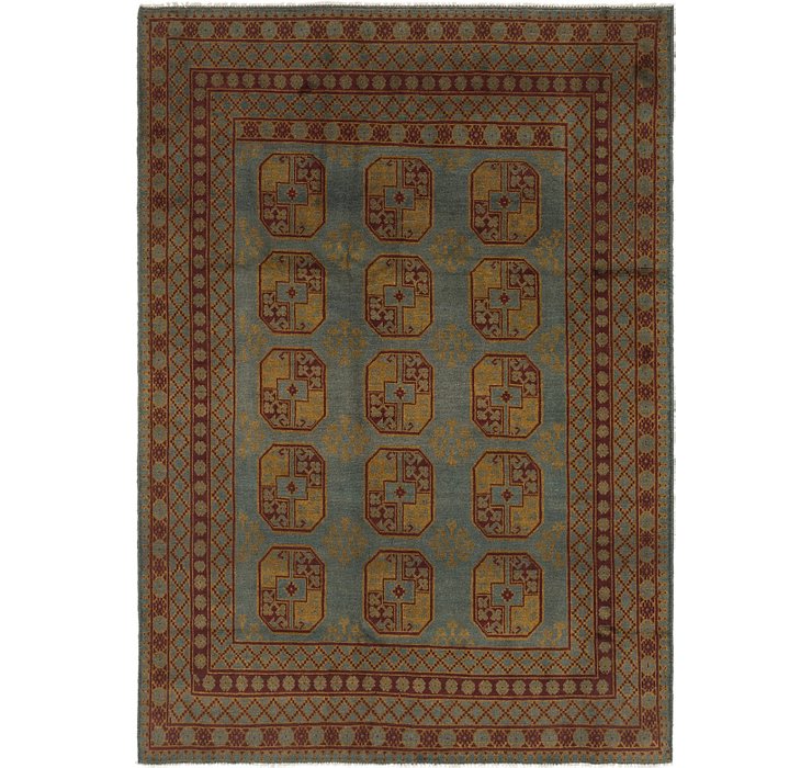 6' 8 x 9' 3 Afghan Akhche Rug