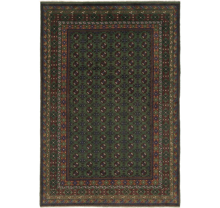 6' 7 x 9' 7 Afghan Akhche Rug