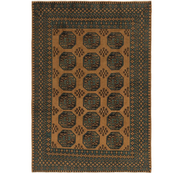 6' 7 x 9' 4 Afghan Akhche Rug