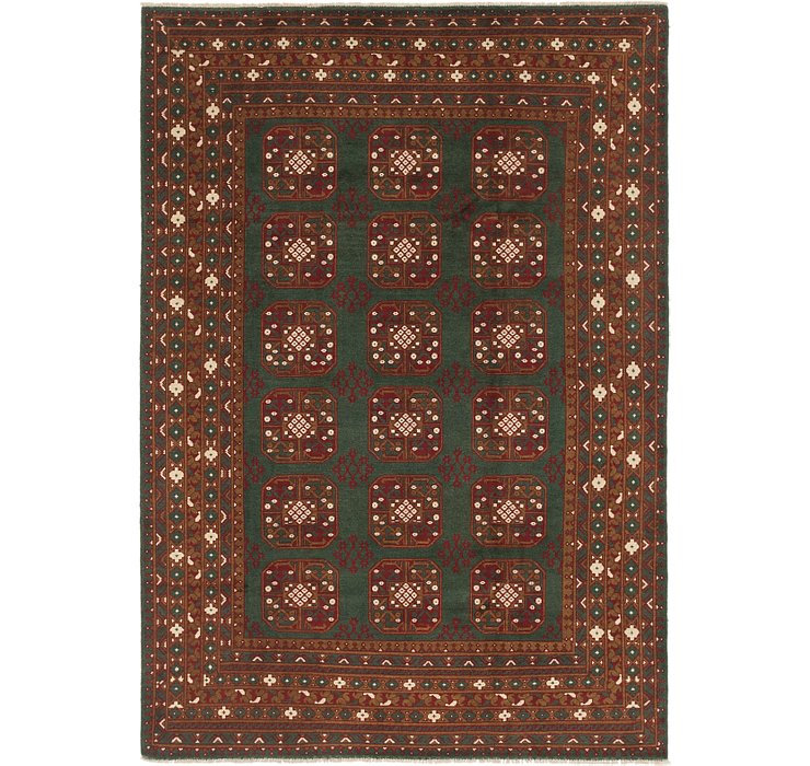 6' 8 x 9' 6 Afghan Akhche Rug