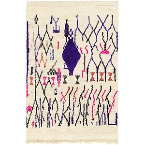 HandKnotted 4' 7 x 7' Moroccan Rug